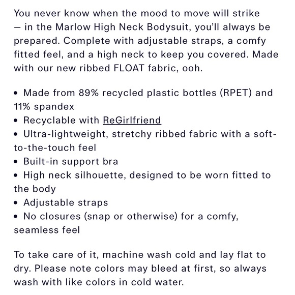 Girlfriend Collective Marlow Bodysuit in Fog - Picture 6 of 6